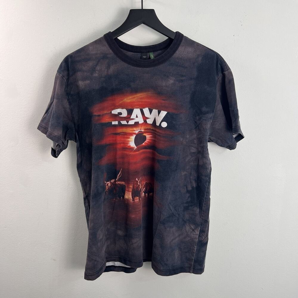 G-Star RAW T-Shirt Size Medium Black Gray Jaden Smith Eclipse Graphic